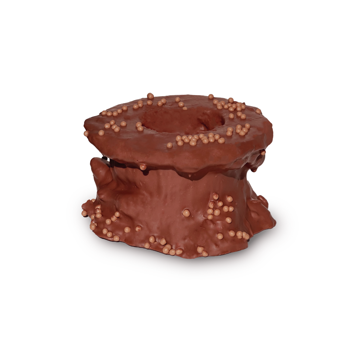 Baumkuchen mit Karamell-Schokolade und gesalzenen Karamell-Biscuit-Kügelchen, 2 Ringe